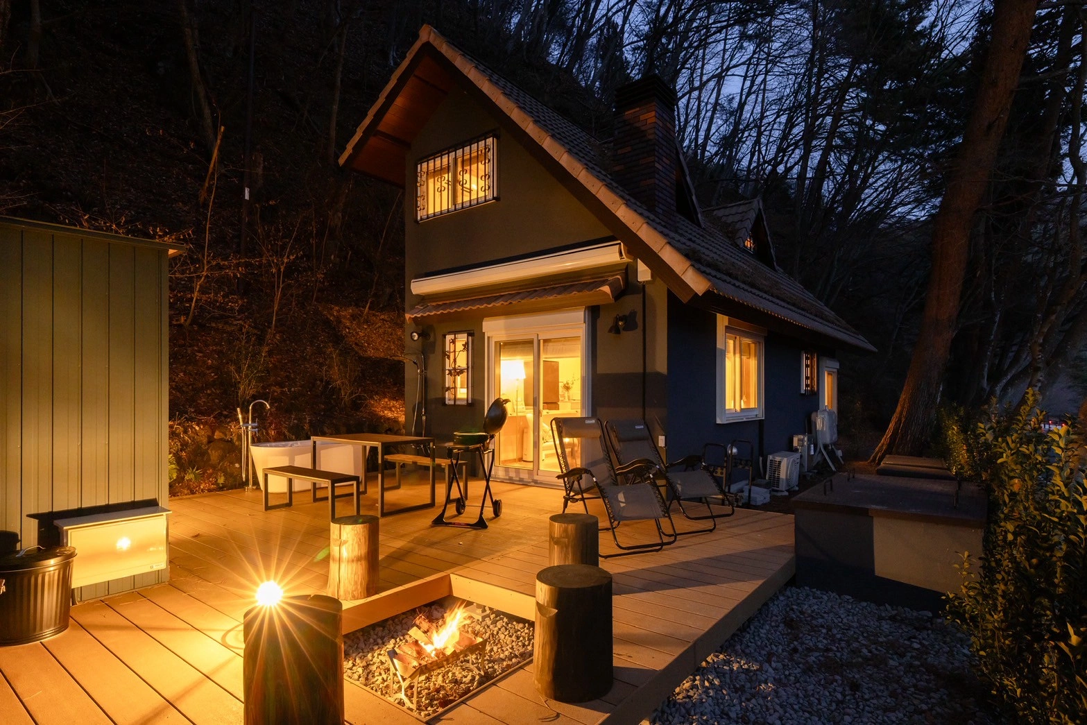 河口湖 バケーションレンタル リビング